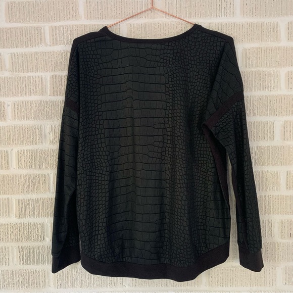 GENERATION LOVE Faux Croc Leather Sweatshirt - Picture 3 of 4